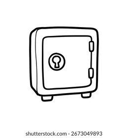 Caja fuerte con el icono del garabato de la cerradura