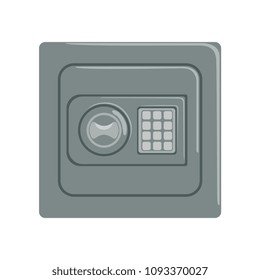 Safe box with a keypad buttons panel, safety business box cash secure protection concept vector Illustration
