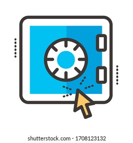 safe box line and fill style icon vector illustration design