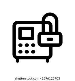 safe box line icon. Clean and minimalist vector icon for websites, mobile apps, presentations, and logos. Fully scalable and customizable for any project.