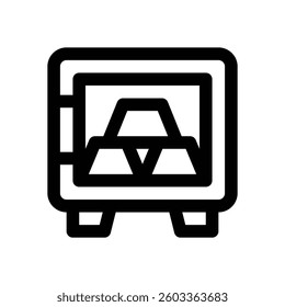 safe box line icon. Clean and minimalist vector icon for websites, mobile apps, presentations, and logos. Fully scalable and customizable for any project.