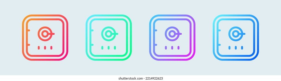 Safe box line icon in gradient colors. Saving signs vector illustration.