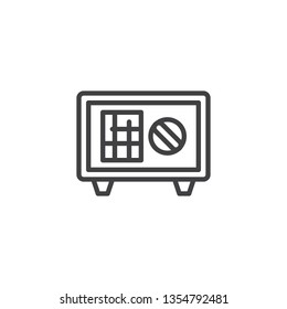 Safe box line icon. linear style sign for mobile concept and web design. Safety Deposit Box outline vector icon. Business and finance symbol, logo illustration. Pixel perfect vector graphics