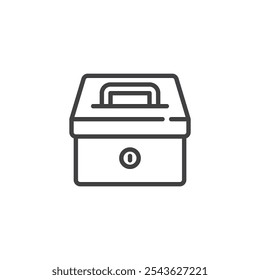 Icono de línea de caja fuerte. signo de estilo lineal para concepto móvil y Diseño web. Un Pequeño icono de Vector de contorno de contenedor bloqueable. Símbolo, ilustración del logotipo. Gráficos de Vector
