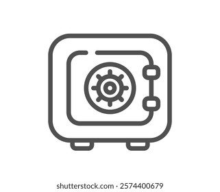 Safe box line icon. Security locker sign. Money deposit box symbol. Quality design element. Linear style safe box icon. Editable stroke. Vector