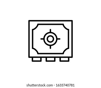 Safe box line icon. Vector symbol in trendy flat style on white background. Protect money sing for design.