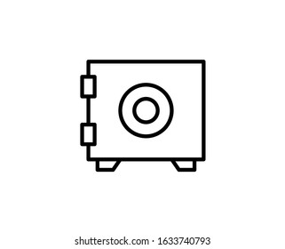 Safe box line icon. Vector symbol in trendy flat style on white background. Protect money sing for design.
