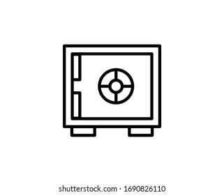 Safe box line icon. Vector symbol in trendy flat style on white background. Protect money sing for design.