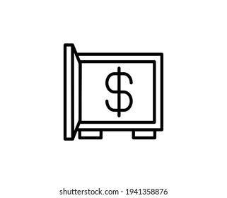 Safe box line icon. Vector symbol in trendy flat style on white background. Protect money sing for design.