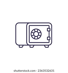 Safe box line icon, vector