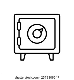 Safe Box Line Icons Design Elements Illustration