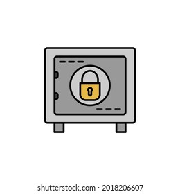 icono de color de ilustración de línea de caja segura. de los iconos de la ilustración empresarial. Los signos, símbolos se pueden utilizar para web, logotipo, aplicación móvil, interfaz de usuario, UX