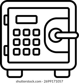 Diseño de icono de Vector de línea de caja fuerte