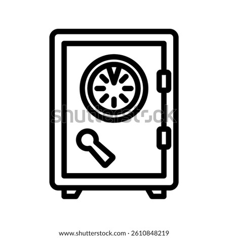 Safe Box Line Vector Illustration On White Background.