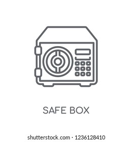 Safe box linear icon. Modern outline Safe box logo concept on white background from Cryptocurrency economy and finance collection. Suitable for use on web apps, mobile apps and print media.
