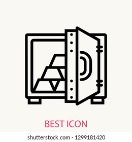 Safe box money concept line icon. Simple element illustration.  Safe box money concept outline symbol design. Can be used for web and mobile UI/UX . Modern vector style