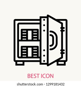 Safe box money concept line icon. Simple element illustration.  Safe box money concept outline symbol design. Can be used for web and mobile UI/UX . Modern vector style
