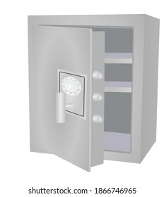 Caja de seguridad abierta. ilustración vectorial