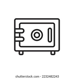 Safe Box Outline Icon Vector Illustration