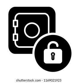 Safe box with padlock icon. 