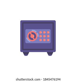 Safe box with password keypad flat icon, vector sign, bank safe box colorful pictogram isolated on white. Symbol, logo illustration. Flat style design