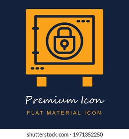 Safe Box premium material ui ux isolated vector icon in navy blue and orange colors
