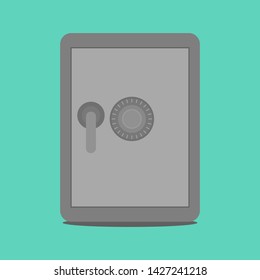 safe box for security storage on green background. vector illustration