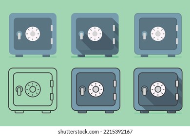 safe box set on green background
