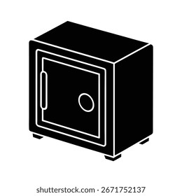 Ilustración de Arte vectorial de silueta de caja fuerte