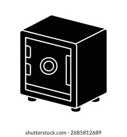 Safe box silhouette vector art illustration