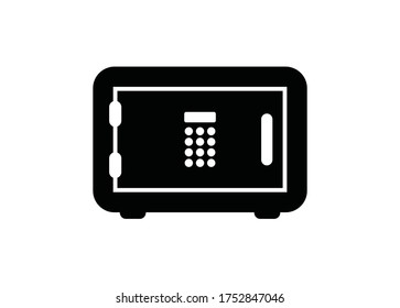 Safe box. Simple illustration in black and white.