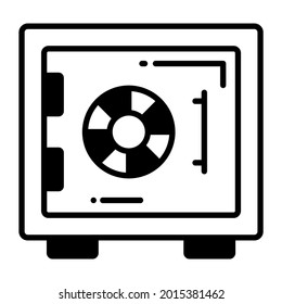 safe box trendy icon, glyph style isolated on white background. Symbol for your web site design, logo, app, UI.