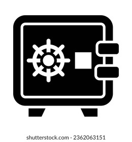 Icono De Glifo Vector Caja Segura Para Uso Personal Y Comercial.
