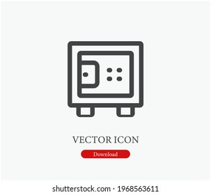Safe box vector icon.  Editable stroke. Symbol in Line Art Style for Design, Presentation, Website or Apps Elements. Pixel vector graphics - Vector