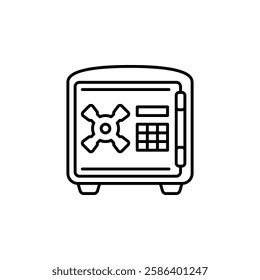 safe box vector icon. home appliance icon line style. perfect use for logo, presentation, website, and more. modern icon design outline style