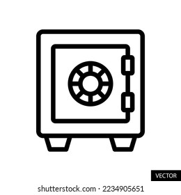 Icono de vector de caja segura en diseño de estilo de línea para sitio web, aplicación, interfaz de usuario, aislado en fondo blanco. Trazo editable. Ilustración vectorial EPS 10.
