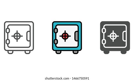 Safe box vector icon sign symbol