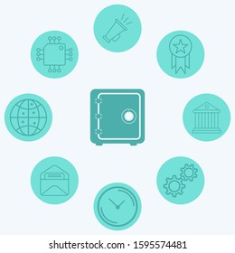 Safe box vector icon sign symbol