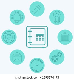 Safe box vector icon sign symbol