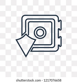 Safe box vector outline icon isolated on transparent background, high quality linear Safe box transparency concept can be used web and mobile