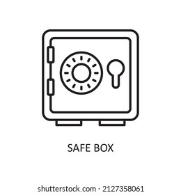 Safe Box Vector Outline Icon Design illustration. Fintech Symbol on White background EPS 10 File