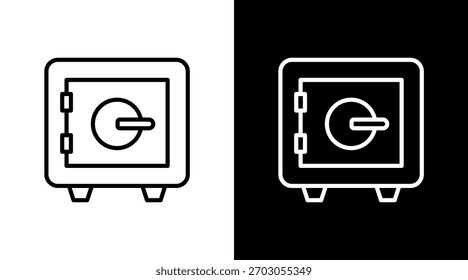 Diseño de conjunto de iconos blancos de caja fuerte