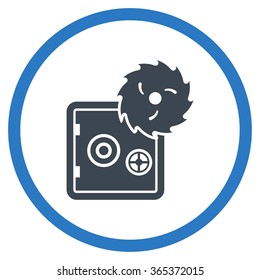 Safe Breaking vector icon. Style is bicolor flat circled symbol, smooth blue colors, rounded angles, white background.