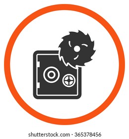 Safe Breaking vector icon. Style is bicolor flat circled symbol, orange and gray colors, rounded angles, white background.