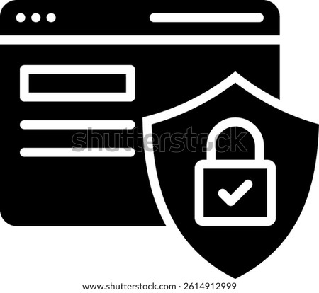 Safe Browsing Icon Glyph Vector Illustration