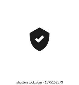 safe business icon design. shield with check mark symbol. simple clean professional business management concept vector illustration design.