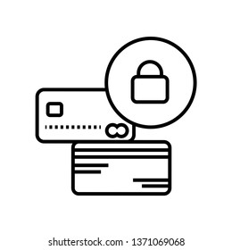 Safe card payment icon isolated on white background, vector illustration