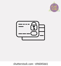 safe card payment line icon