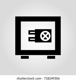 Safe cash box isolated flat vector icon