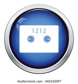 Safe cell icon. Glossy button design. Vector illustration.